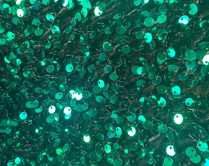 Teal Green  Iridescent Sequin Fabric By the Yard/Sequin Stretch Velvet Fabric/embroidered Lace Fabric/Black Spandex Velvet Fabric