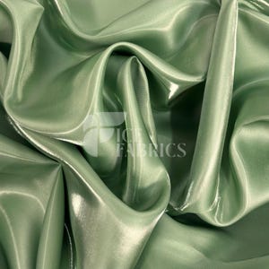 Sage Green Reflective Liquid Thick Silky Satin Fabric - 58” Wide Shiny Two-Tone Satin Fabric - Bridal Satin Fabric for Dress, Decoration