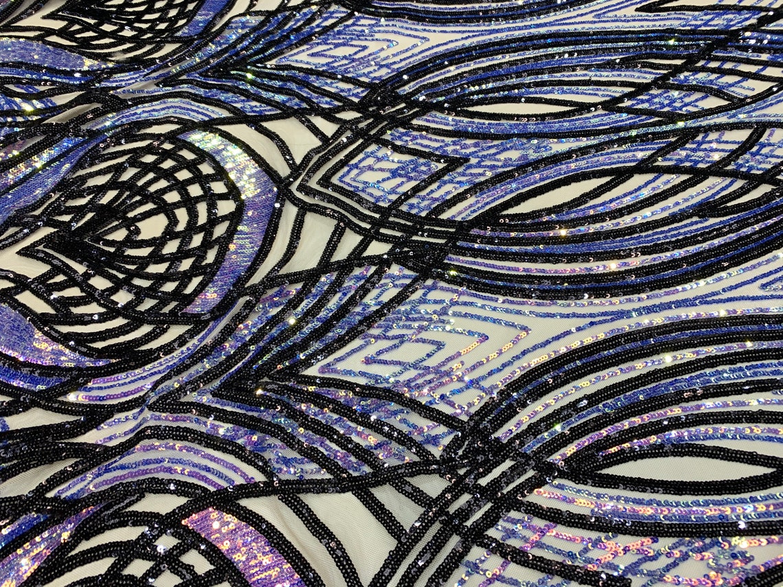 New Peacock_ STRETCH SEQUINS Fabric By The Yard_ Embroider 4 Etsy