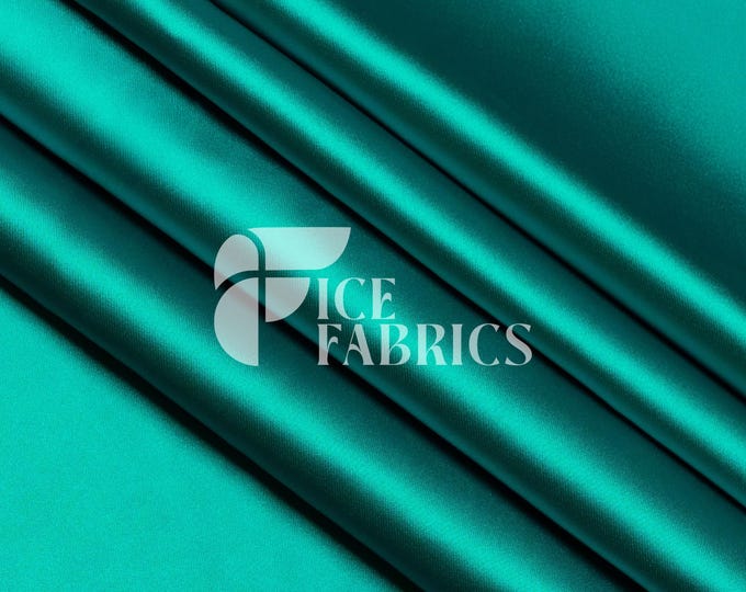 Jade Luxury Stretch Silk Satin Fabric by The Yard - 2-Way Stretch 60" Wide Silky Fabric for Apparel and Decor - Ice Fabrics