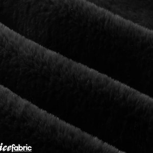 Black Bunny Faux Fur Thick Minky Fabric tagliato a misura / Ultra Soft 0.5 "Short Pile Rabbit Fur Fabric / 60" Wide Minky Rabbit Fur