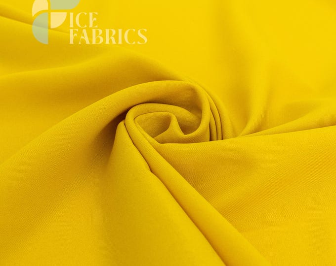 Mustard Solid Poly Poplin Fabric by the Yard for Clothing, Crafts and Decorations | Poplina Luxe