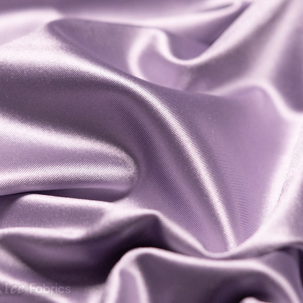 Lavender 4 way stretch Silky Spandex Satin Fabric By The Yard | Shiny Satin Fabric | 60” Wide | Thick and Heavy Satin Spandex