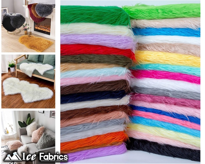 White Long Pile Square Faux Fur Fabric Sold by Square Pre Etsy