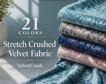 Geplette stretchfluwelen stof op maat gesneden - 60/62" breed zachte fluweelachtige stof voor kleding, bekleding, gordijnen en decoratie | VelvetCrush