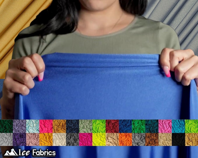 Ice Fabrics Nylon Spandex Fabric Shiny 4 Way Stretch Fabric By The Yard | 60” Wide | Swimsuit, Activewear, dress