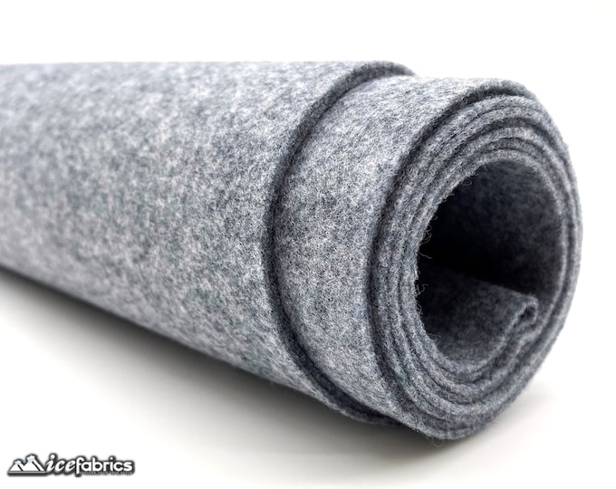 Heather Grey Acrylic Felt Fabric By The Yard | Crafts Fabric | 72” Inches Wide | Thick Acrylic Felt Fabric