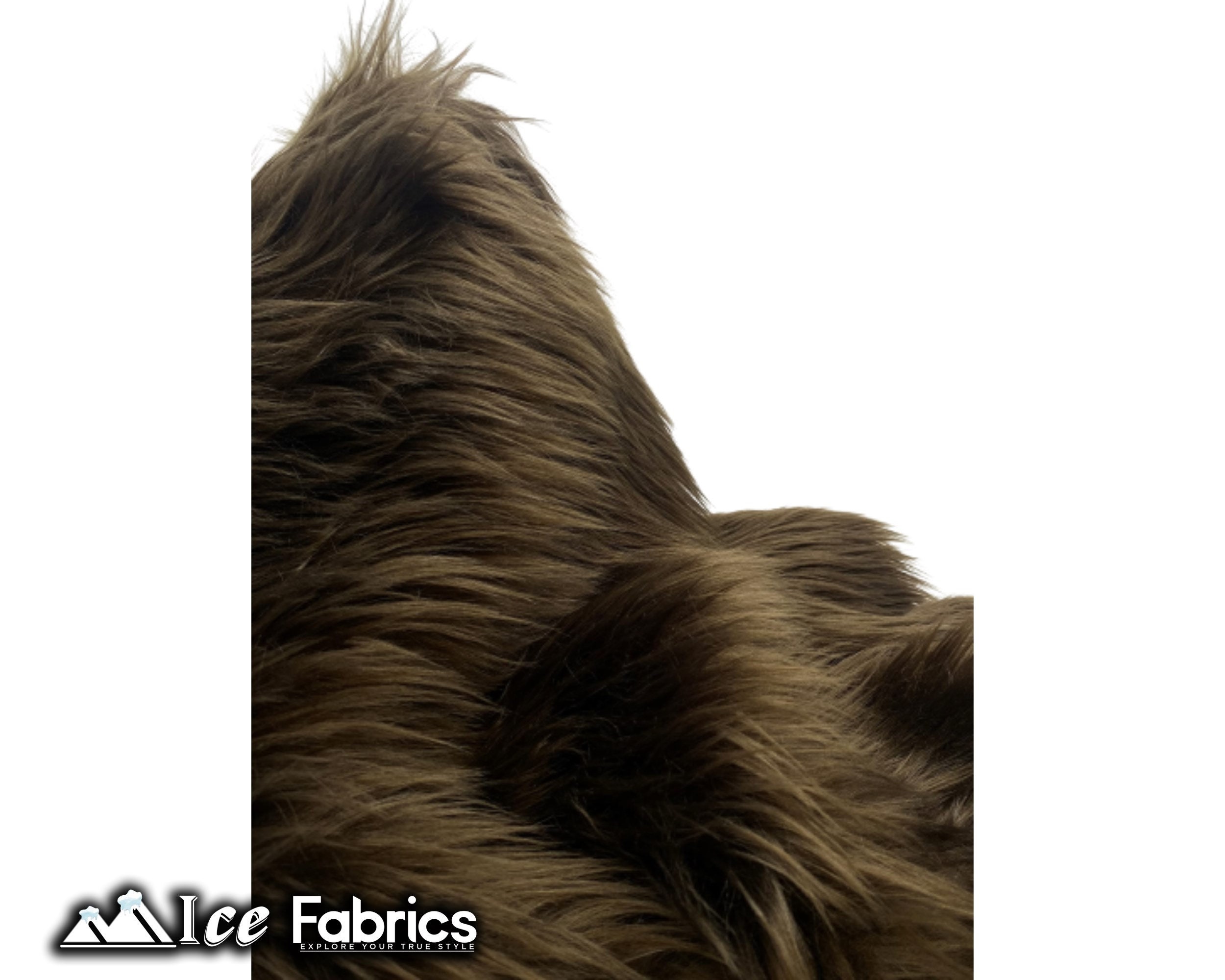 Dark Brown Shaggy Mohair Animal Long Pile Faux Fur Fabric by Dark Brown Shaggy Mohair Animal Long Pile Faux Fur Fabric by