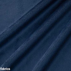 Navy Blue New Faux Fur | Navy Blue Fleece Minky Fabric By The Yard | Faux Fur Fabric | 58’’ Wide | Thick and Soft