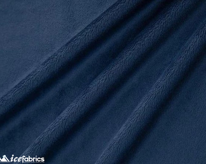Navy Blue New Faux Fur | Navy Blue Fleece Minky Fabric By The Yard | Faux Fur Fabric | 58’’ Wide | Thick and Soft