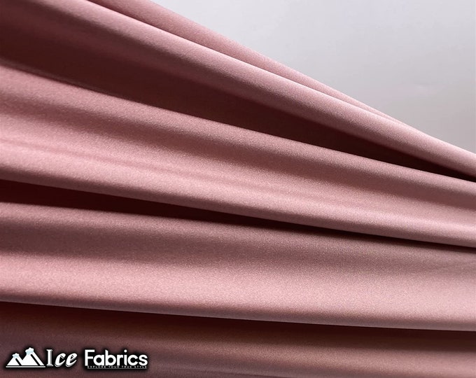 Dusty Rose Shiny Nylon Spandex Fabric By The Yard | 4 Way Stretch Fabric | Swimsuit Fabric | Dress, Tablecloth
