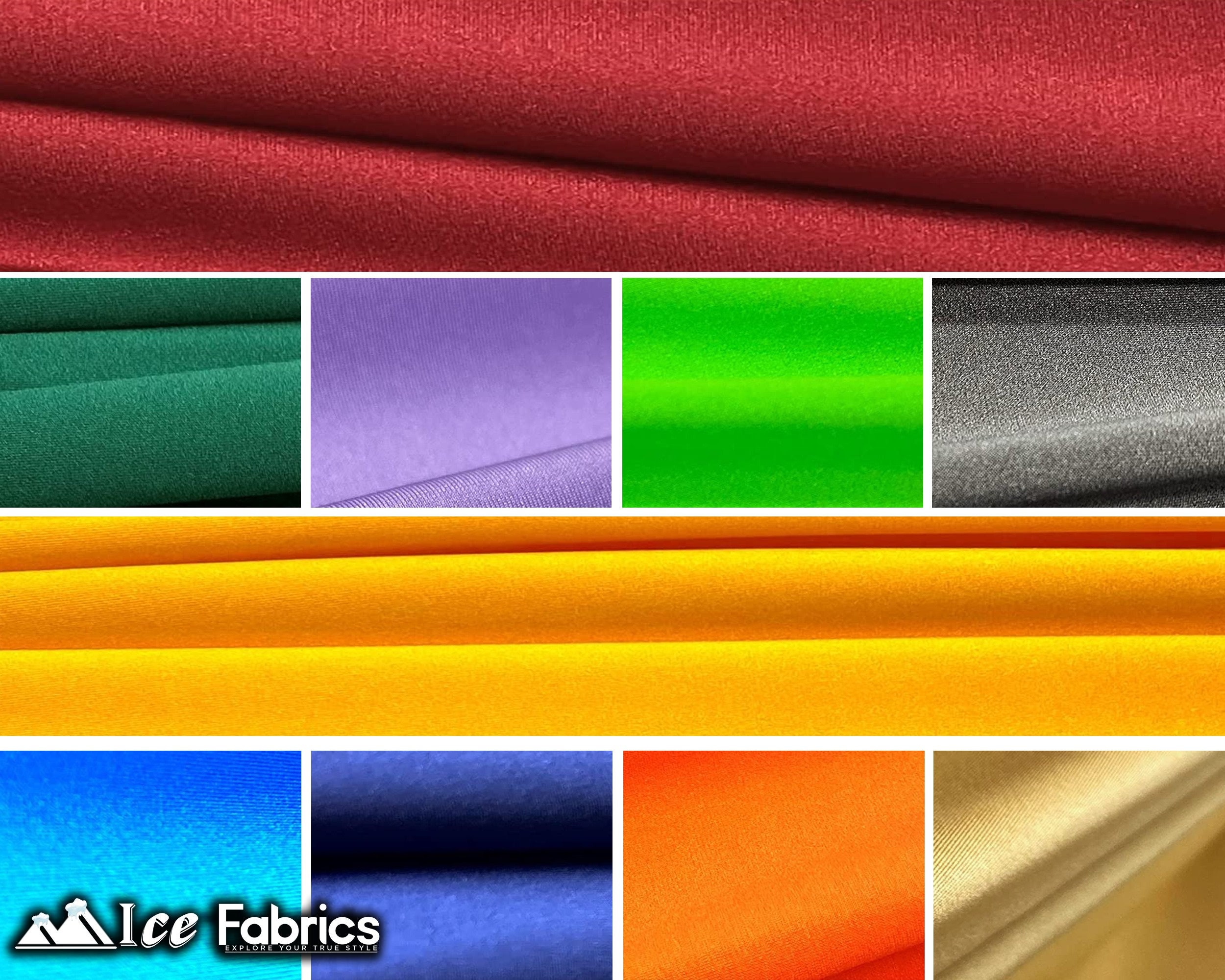 Ice Fabrics Nylon Spandex Fabric by The Yard - 60 Wide Spandex Swimwear Fabric - 4 Way Stretch Fabric for Active Wear, Yoga Pants, Table Cloth 