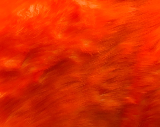 Shaggy Long Pile Faux Fur Fabric By The Yard 60" Width Orange AND White Fake Fur Animal skin used for blanket, jackets, coating, customs