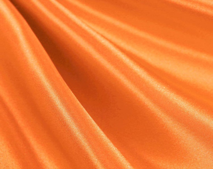 Orange_ Medium High Quality Satin Fabric Sold By The Yard/ 60'' Wide Inches Used For Dresses, Decorations, Fashion Show/Wholesale Price
