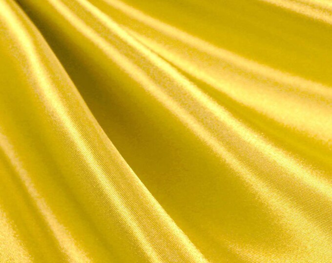 Yellow_ Medium High Quality Satin Fabric Sold By The Yard/ 60'' Wide Inches Used For Dresses, Decorations, Fashion Show/Wholesale Price