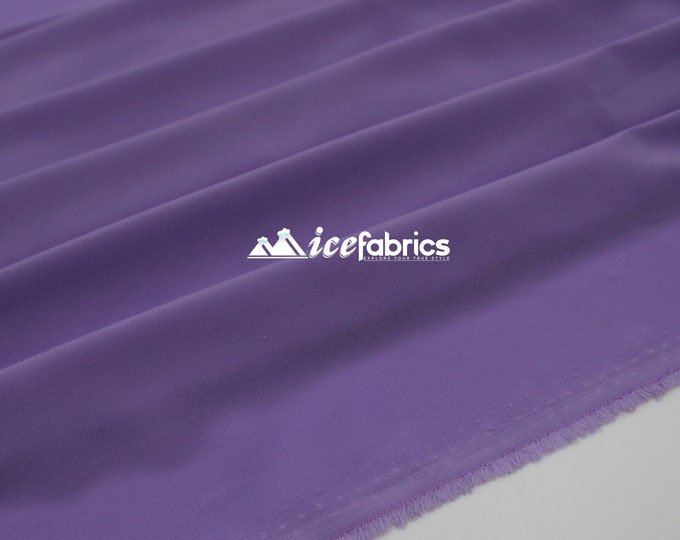 Lavender_ Silky Stretch Chiffon Fabric- By The Yard- %10 Spandex Chiffon Sheer- Used for Decorations, Dresses, Face Masks, and much more.