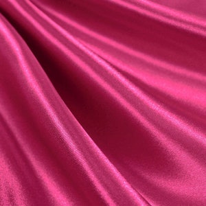 Magenta _ Medium High Quality Satin Fabric Sold By The Yard/ 60&#39;&#39; Wide Inches Used For Dresses, Decorations, Fashion Show/Wholesale Price