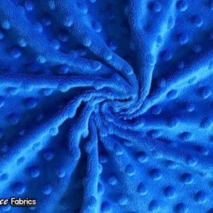 Nuovo tessuto Minky a pois blu reale tagliato su misura / Prezzo all'ingrosso Tessuto in pile ultra morbido / 60" di larghezza
