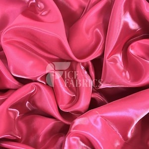 Hot Pink Reflective Liquid Thick Silky Satin Fabric - 58” Wide Shiny Two-Tone Satin Fabric - Bridal Satin Fabric for Dress, Decoration