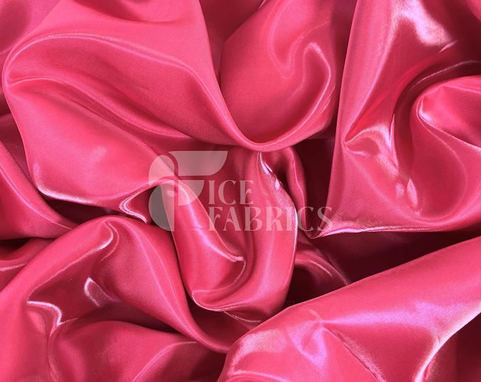 Hot Pink Reflective Liquid Thick Silky Satin Fabric - 58” Wide Shiny Two-Tone Satin Fabric - Bridal Satin Fabric for Dress, Decoration