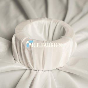White Stretch Taffeta Fabric By The Yard Nylon Spandex Taffeta Fabric for Dress, Clothing, costume, Bridal Wear (60” Wide)