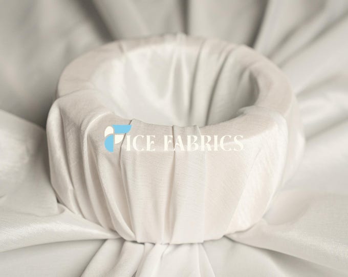 White Stretch Taffeta Fabric By The Yard Nylon Spandex Taffeta Fabric for Dress, Clothing, costume, Bridal Wear (60” Wide)