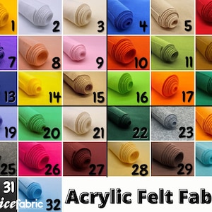 Felt Fabric By The Yard | 72" Width Acrylic Felt | Thick Felt Non Woven Material | Felt Used For DIY At Wholesale Price