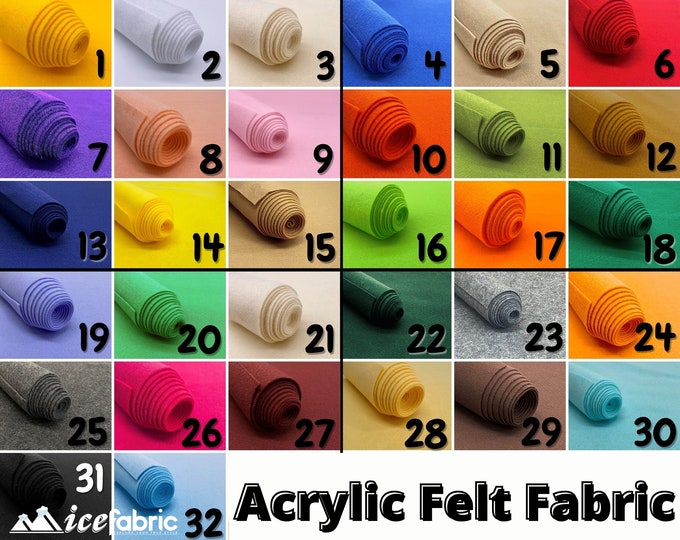 Felt Fabric By The Yard | 72" Width Acrylic Felt | Thick Felt Non Woven Material | Felt Used For DIY At Wholesale Price