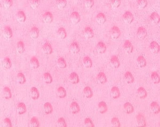 4 Way Stretch High Quality 60 Wide Minky Dimple Dot Fabric Sold By The Yard// (Pink) 1 Yard Soft Minky Fabric For Blanket