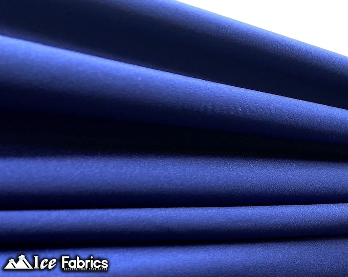 Royal Blue Shiny Nylon Spandex Fabric By The Yard | 4 Way Stretch Fabric | Swimsuit Fabric | Dress, Tablecloth