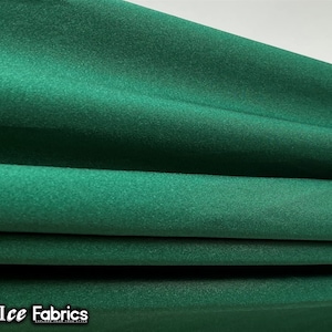 Hunter Green Shiny Nylon Spandex Fabric By The Yard | 4 Way Stretch Fabric | Swimsuit Fabric | Dress, Tablecloth