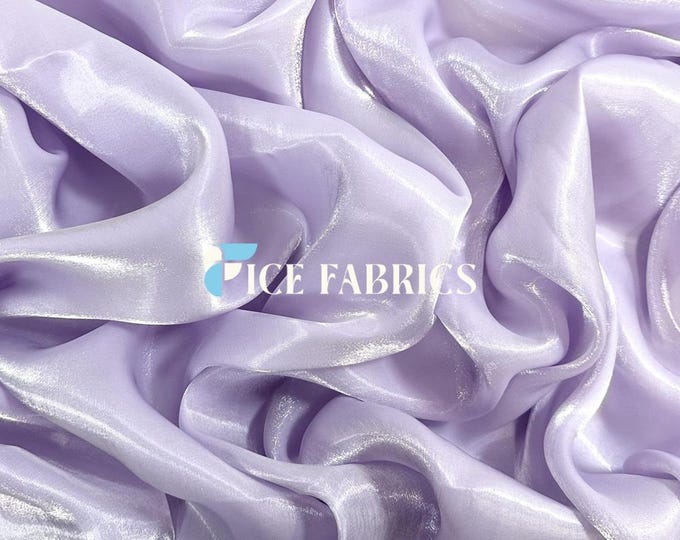 Lilac Iridescent Reflective Liquid Chiffon Fabric By The Yard (60” Wide) Crystal Chiffon Fabric Prom and Wedding dress