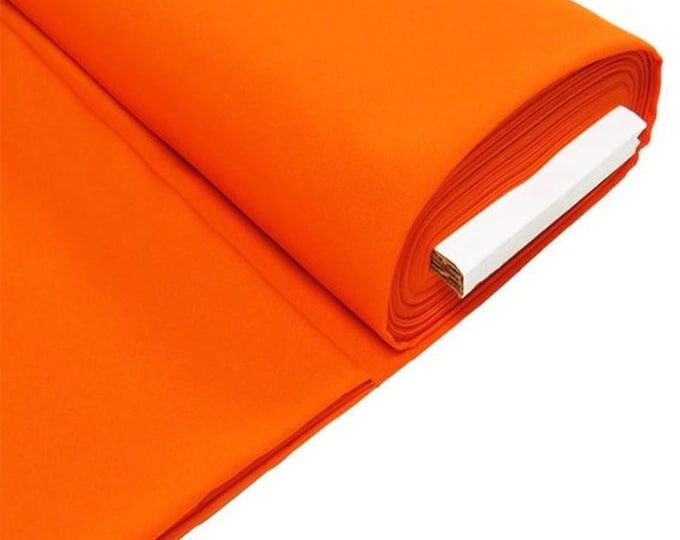 Orange Solid Poly Poplin Fabric By The Yard - ''60 Width - Polyester Poplin - Wholesale Price- Used for Decorations, Parties, Weddings