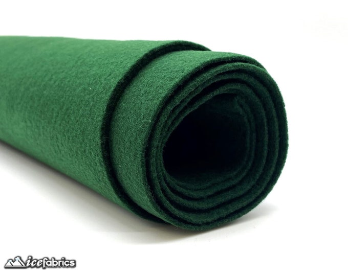 Hunter Green Acrylic Felt Fabric By The Yard | Crafts Fabric | 72” Inches Wide | Thick Acrylic Felt Fabric