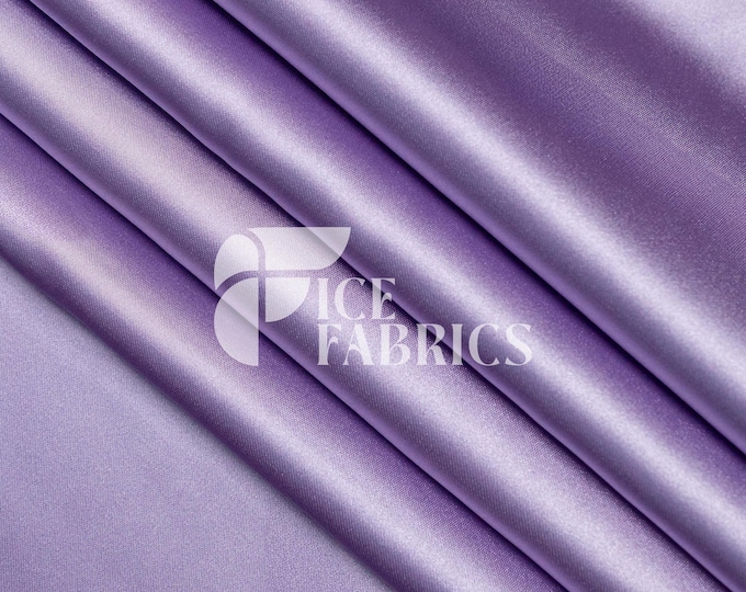 Lavender Luxury Stretch Silk Satin Fabric by The Yard - 2-Way Stretch 60" Wide Silky Fabric for Apparel and Decor - Ice Fabrics