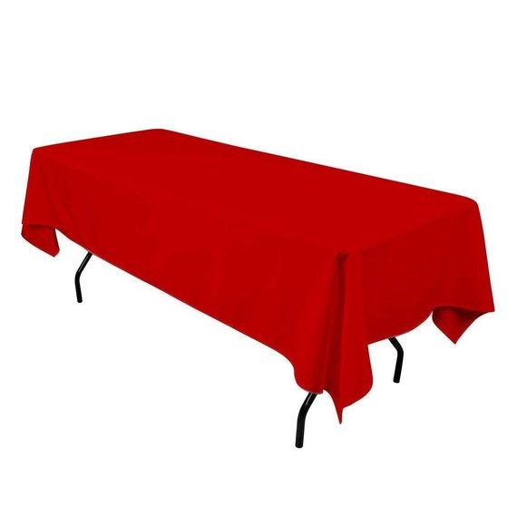 Rectangle Tablecloth 60 X 102 Inch Red Buffet for 6 Foot Table in