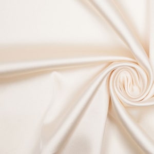 60 Wide Silky Champagne CHARMEUSE Stretch Satin Fabric | By The Yard | Stretch CHARMEUSE Satin For Dresses, Decorations.