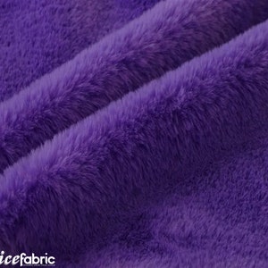 Purple Bunny Faux Fur Thick Minky Fabric tagliato a misura / Ultra Soft 0.5 "Short Pile Rabbit Fur Fabric / 60" Wide Minky Rabbit Fur