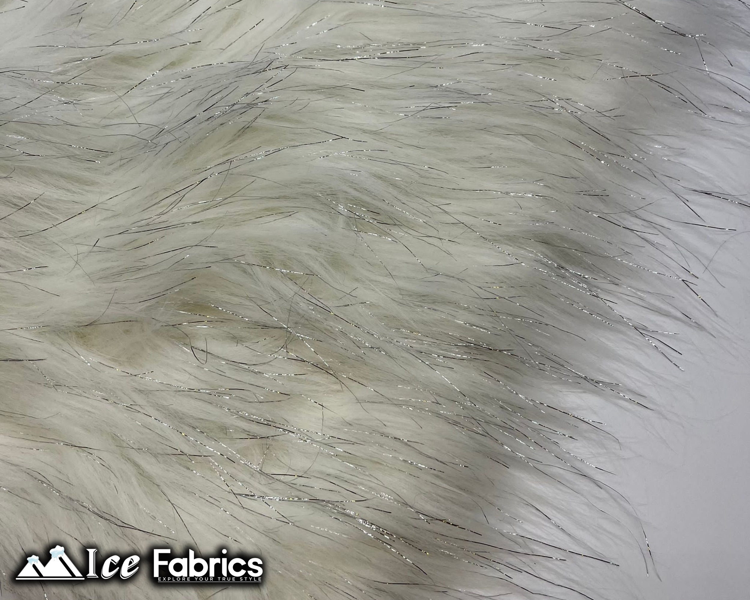 TINSEL - Faux Fur Fabric Long Pile Sparkling Tinsel - WHITE - Sold By –  METHUSELAHFABRICS