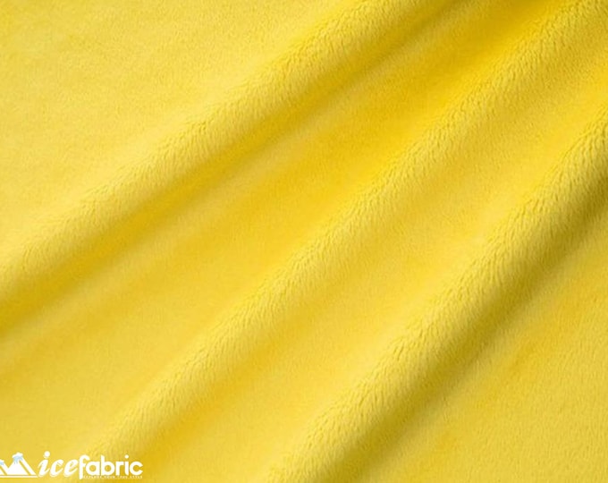 Yellow New Faux Fur | Yellow Fleece Minky Fabric By The Yard | Faux Fur Fabric | 58’’ Wide | Thick and Soft