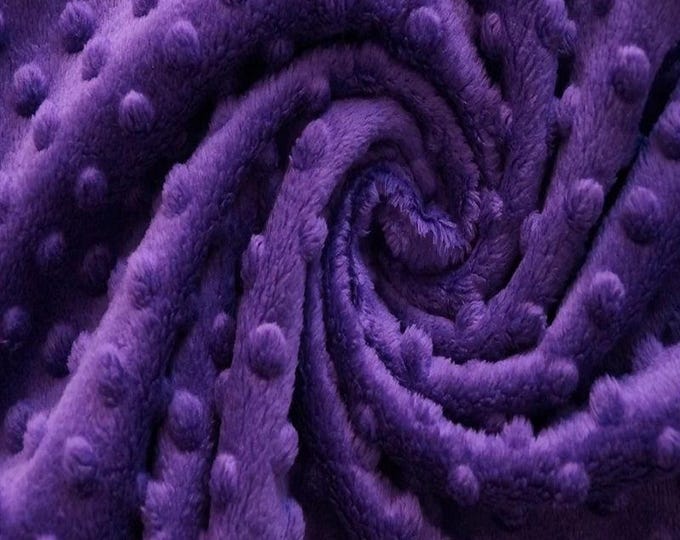Purple Dot Minky Fabric By The Yard | Wholesale Price Ultra Soft Fleece Fabric | 60” Wide | CloudPop