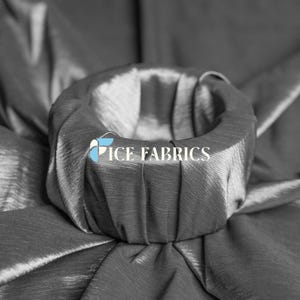 Charcoal Stretch Taffeta Fabric By The Yard Nylon Spandex Taffeta Fabric for Dress, Clothing, costume, Bridal Wear (60” Wide)