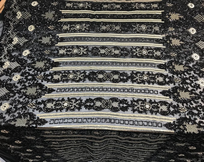 Black Sequins 4 way stretch wedding prom fashion decorations dresses by the yard top shop tablecloths night gowns customs skirts runner