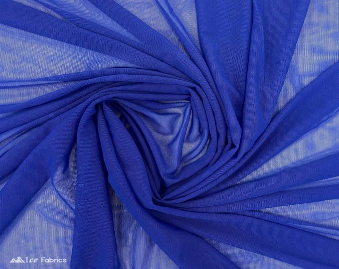 Royal Blue Stretch Power Mesh Fabric | 4 Way Stretch Nylon Power mesh Fabric By The Yard | Net Fabric