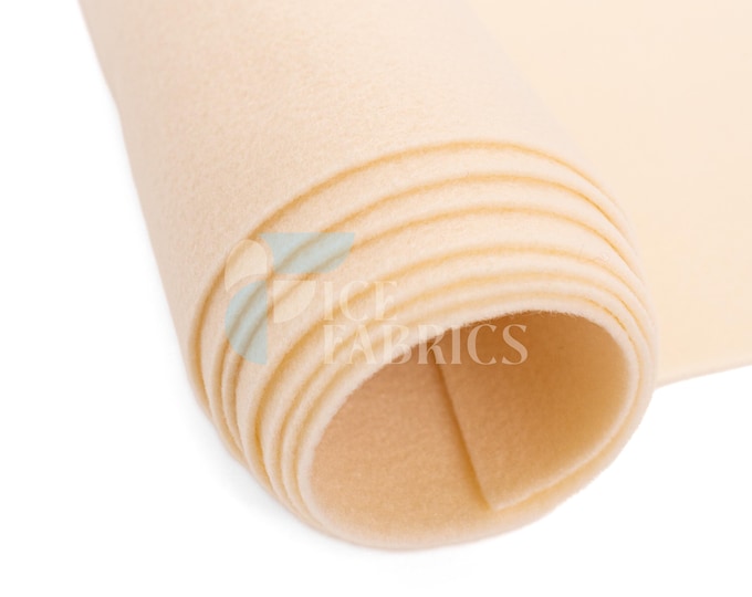 Sand Acrylic Felt Fabric By The Yard | Crafts Fabric | 72” Inches Wide | Thick Acrylic Felt Fabric