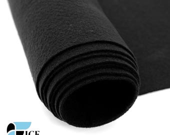 Schwarzer Acrylfilz Stoff Meterware | Bastelstoff | 72 "Zoll breit | Dicker Acrylfilzstoff
