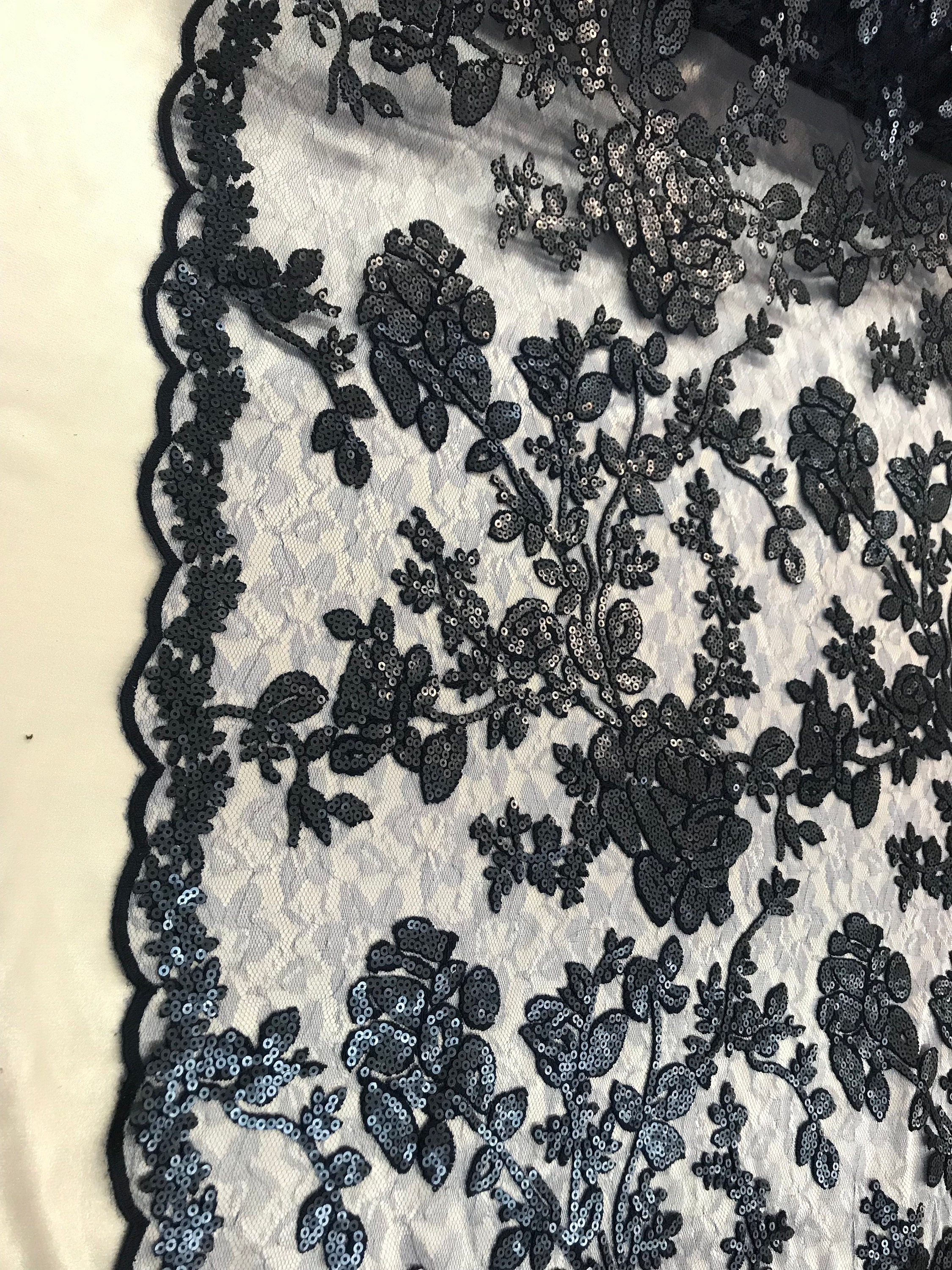 Navy Blue Sequins Bridal Fashion Women Wedding Dress Fabric