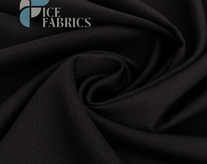 Black Solid Poly Poplin Fabric by the Yard for Clothing, Crafts and Decorations | Poplina Luxe