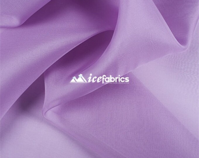Lavender_ Crystal Sheer Organza Fabric By The Yard and By The Roll- for Decorations, Fashion Dress