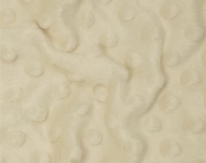 Ivory Polka Dot Minky Fabric By The Yard | Wholesale Price Ultra Soft Fleece Fabric | 60” Wide | CloudPop